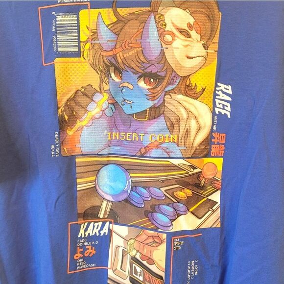 Bosuman Men's Cobalt Blue Anime Motif T-Shirt Size XL - Picture 5 of 6
